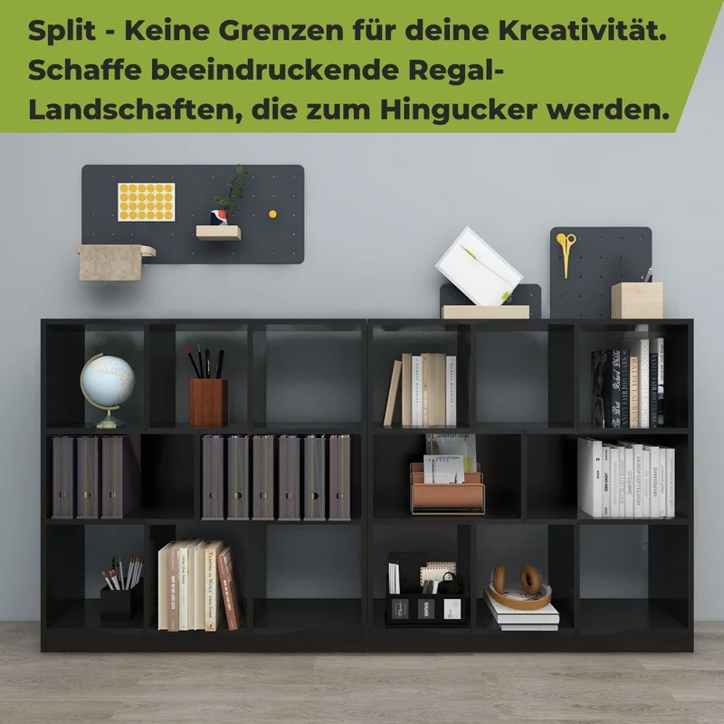 Coemo Raumteiler Split aus Holz 3 Etagenregal 8 Fächer