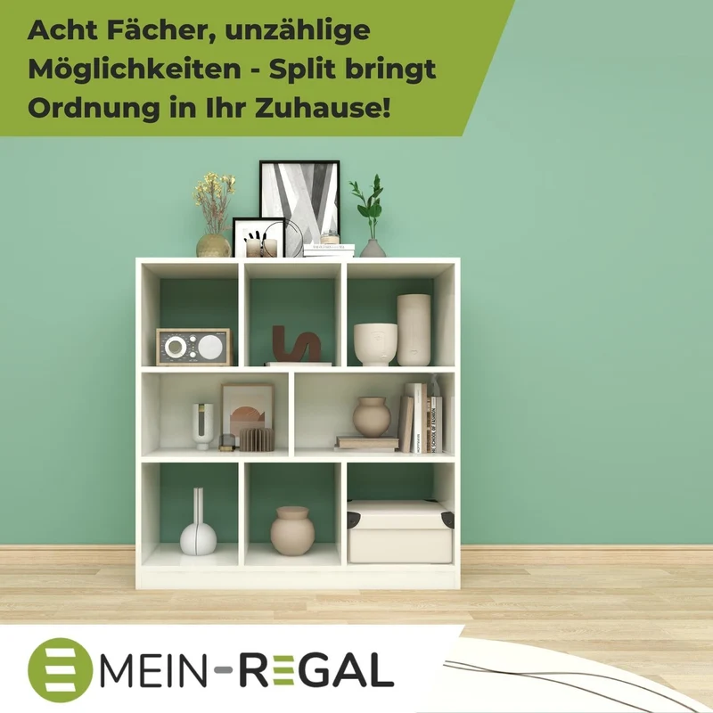 Coemo Raumteiler Split aus Holz 3 Etagenregal 8 Fächer