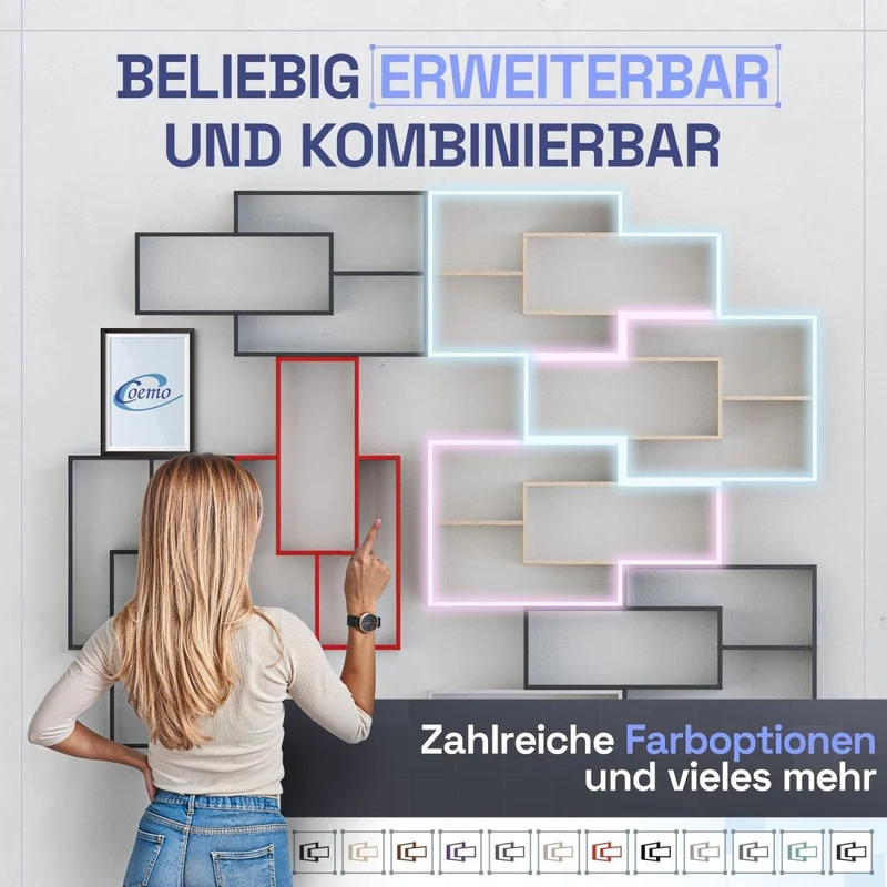 Wandregal Karo Schweberegal aus Holz