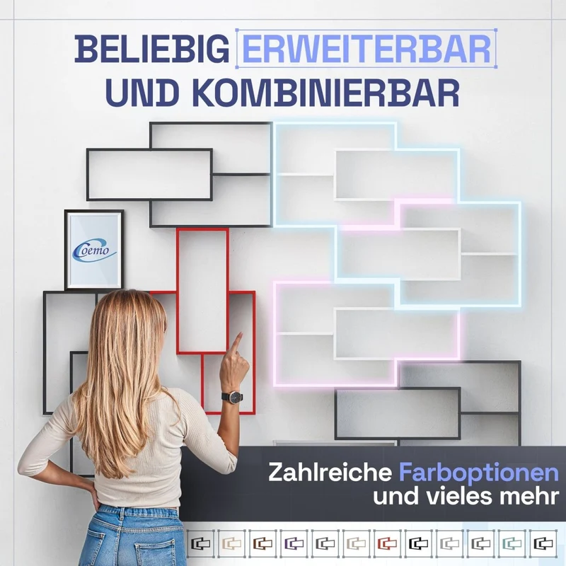 Wandregal Karo Schweberegal aus Holz