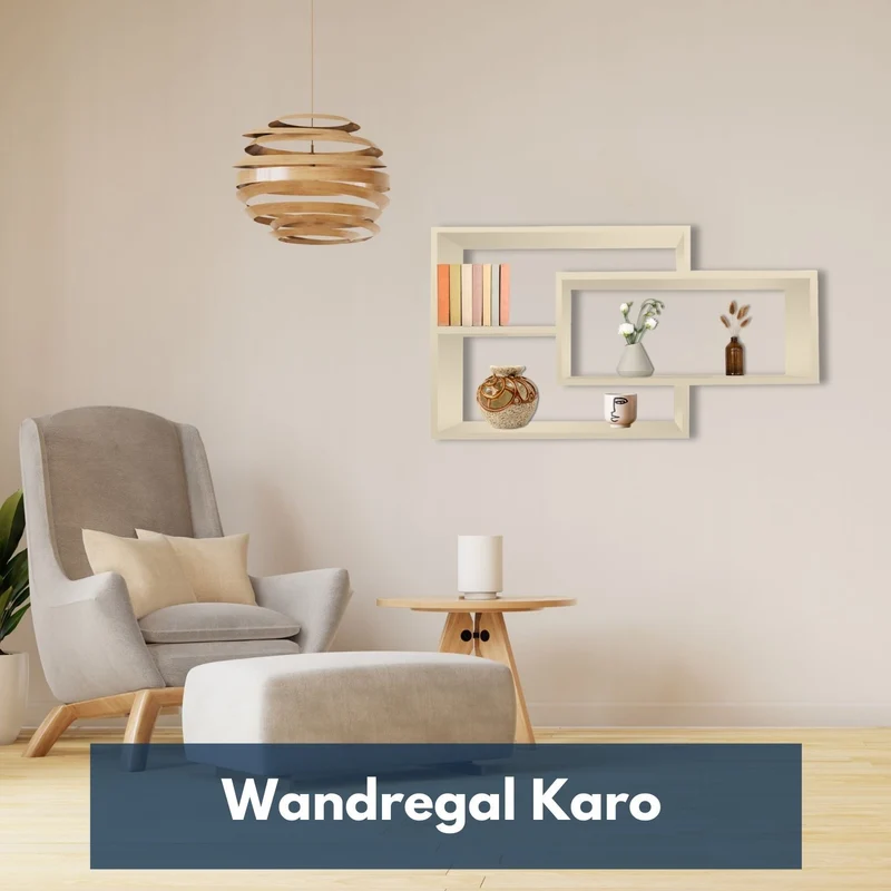 Wandregal Karo Schweberegal aus Holz