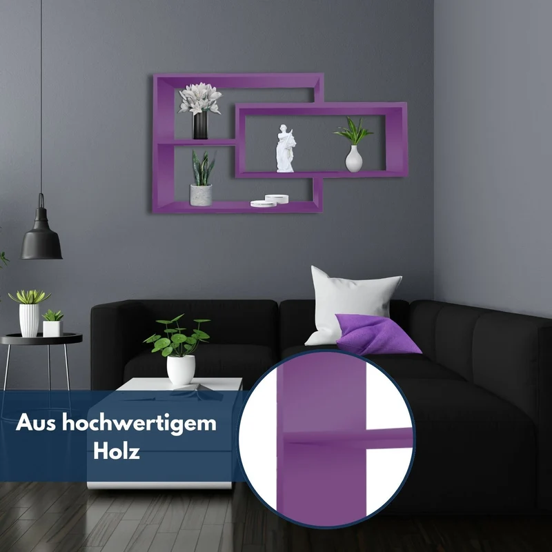 Wandregal Karo Schweberegal aus Holz