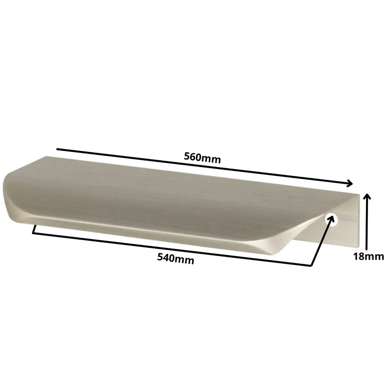 Griffleiste Kantengriff Rund 540mm (560mm Gesamtlänge) - Gebürsteter Edelstahl