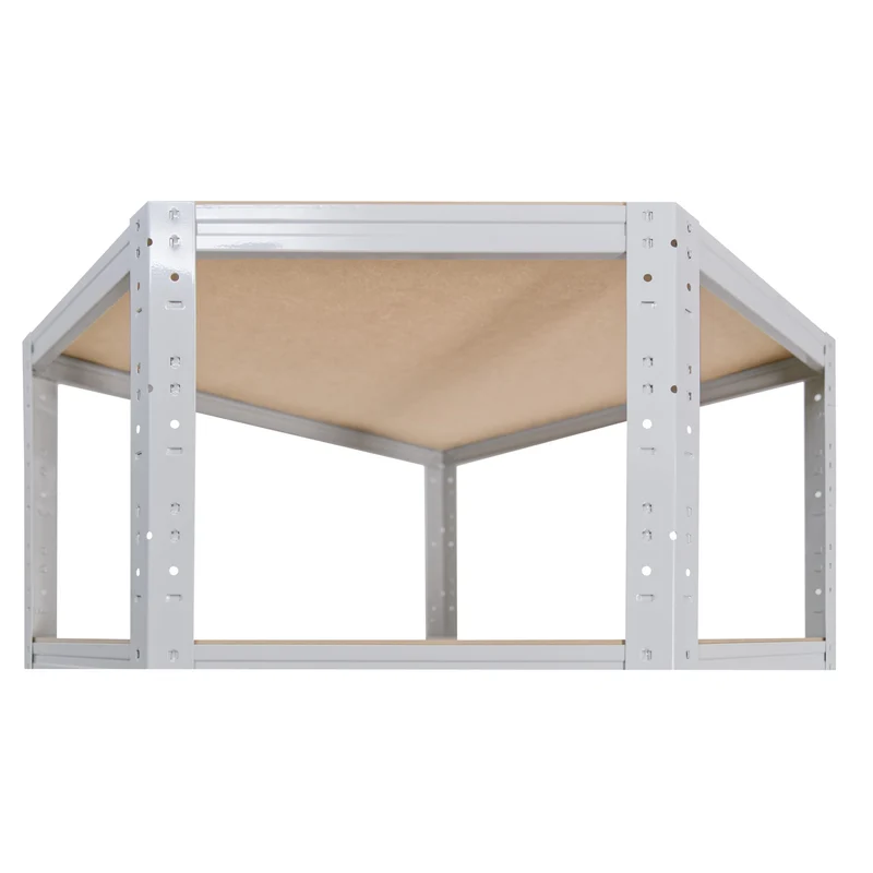 shelfplaza OFFICE Eckregal 180x70x45 cm lichtgrau mit 5 Böden