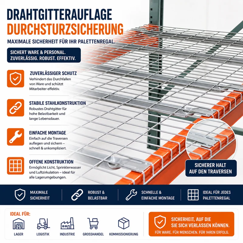 Durchsturzsicherung für Palettenregale – Verzinkt – NEU & sofort verfügbar
