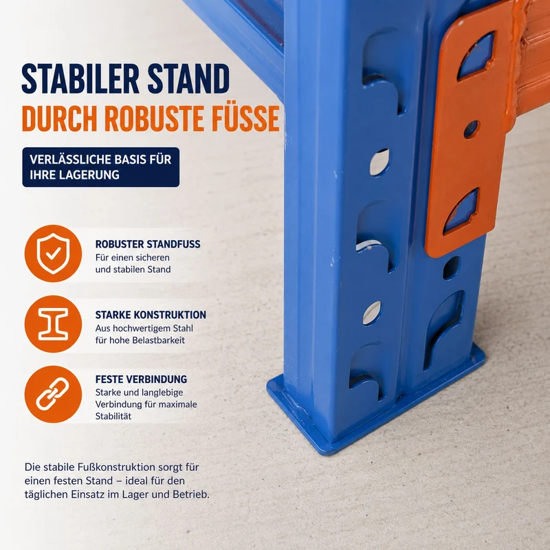 Weitspannregal – verzinkt und robust - 1,00–2,00 m Breite | 800 kg Tragkraft | 2,00 m Höhe