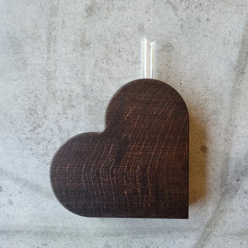 Deko Holz-Herzvase klein