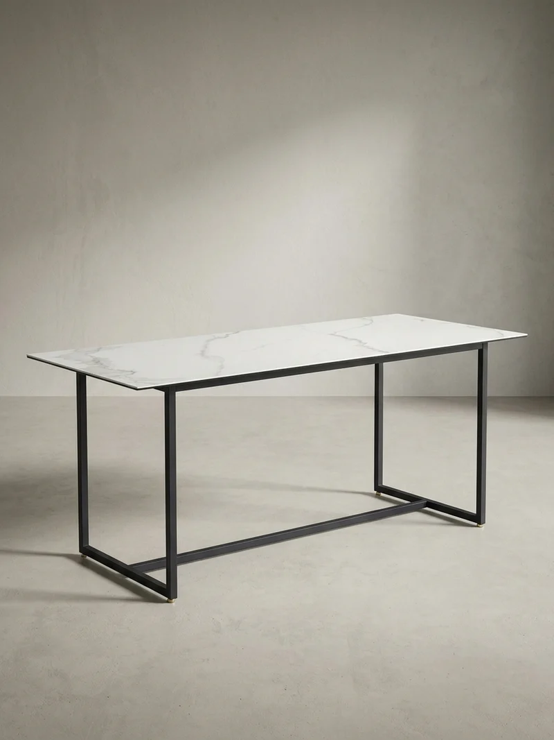 Esstisch Glas Keramik Marmoroptik Designer 180x90