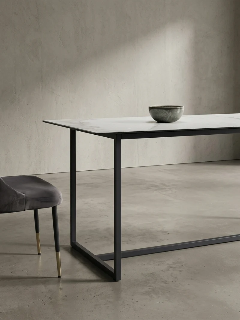 Esstisch Glas Keramik Marmoroptik Designer 180x90