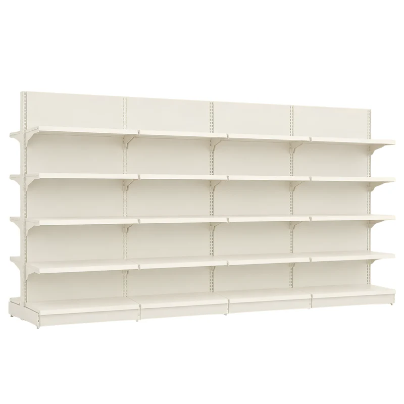 InhandKraft® Gondelregal für Kiosk & Laden - Modul 90 cm - Cremeweiß