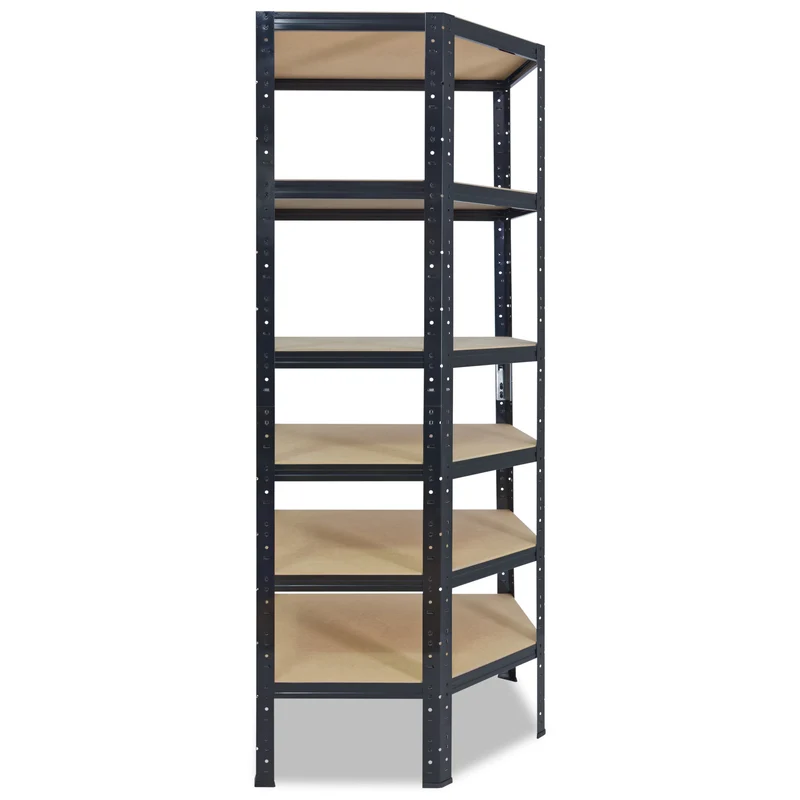 shelfplaza BLACK Eckregal 180x70x45 cm schwarz mit 6 Böden