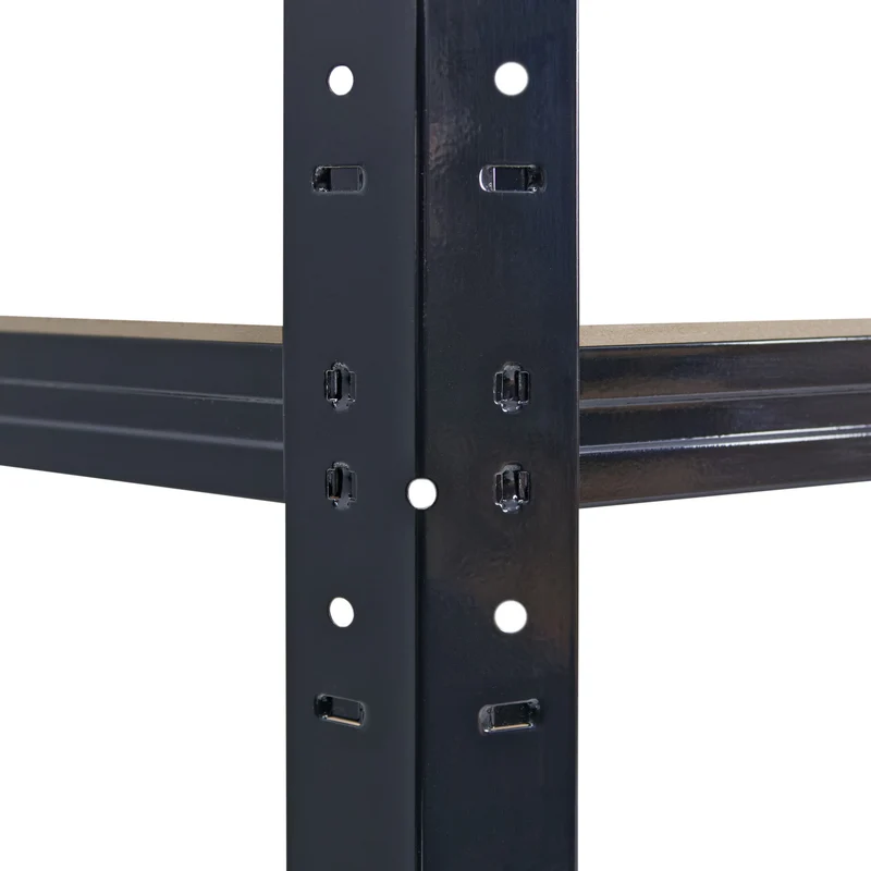 shelfplaza BLACK Eckregal 180x80x50 cm schwarz mit 5 Böden