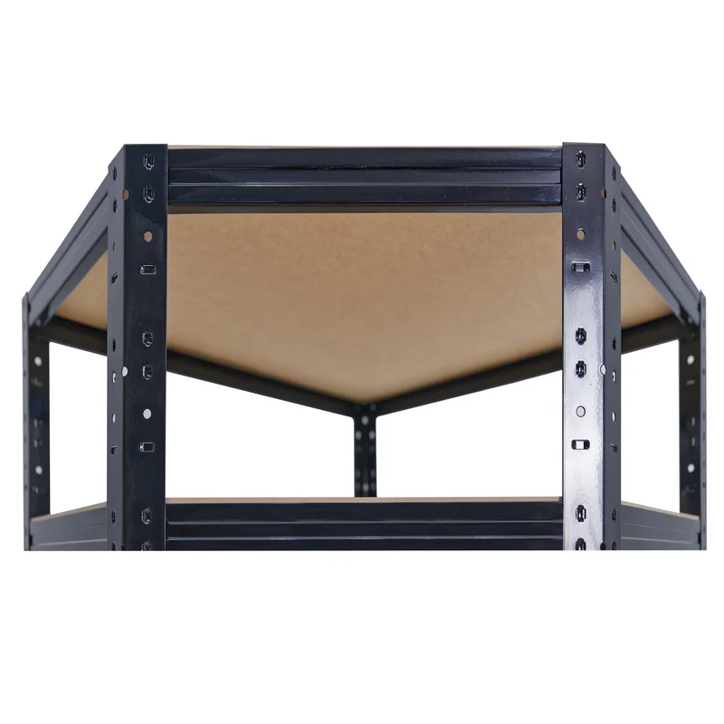 shelfplaza BLACK Eckregal 180x70x45 cm schwarz mit 5 Böden