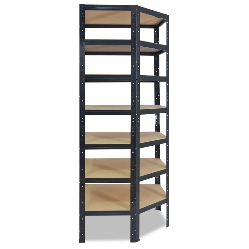 shelfplaza BLACK Eckregal 230x70x45 cm schwarz mit 7 Böden