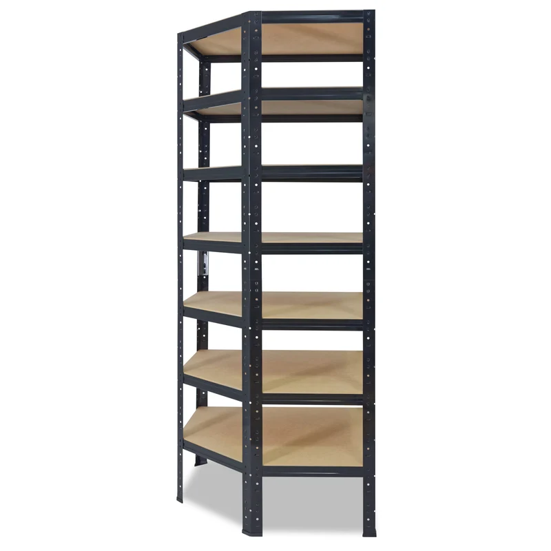 shelfplaza BLACK Eckregal 230x70x45 cm schwarz mit 7 Böden