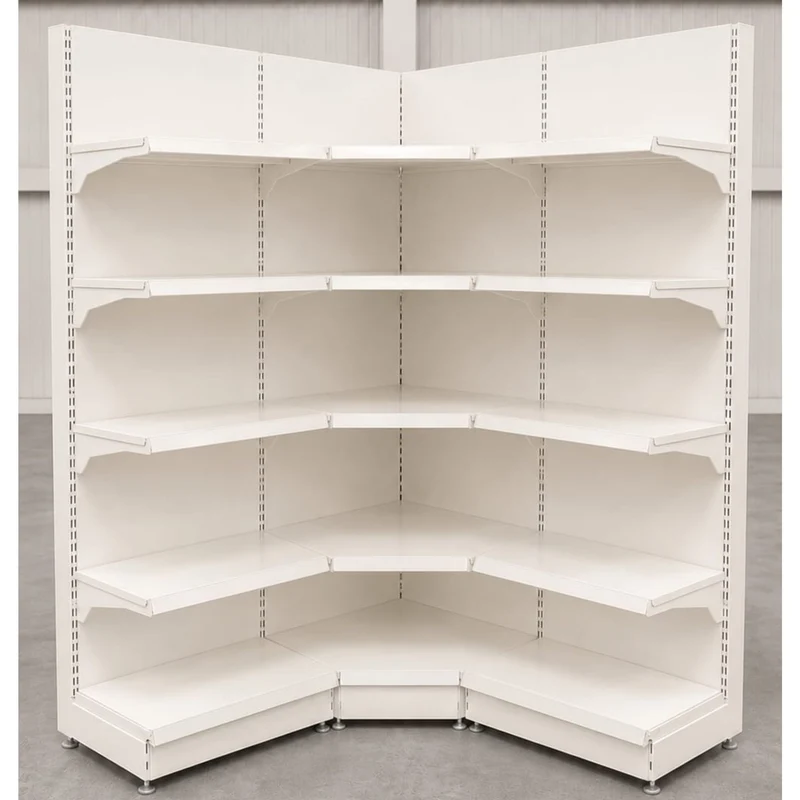 InhandKraft® Eckregal-Set für Kiosk & Laden - Cremeweiß