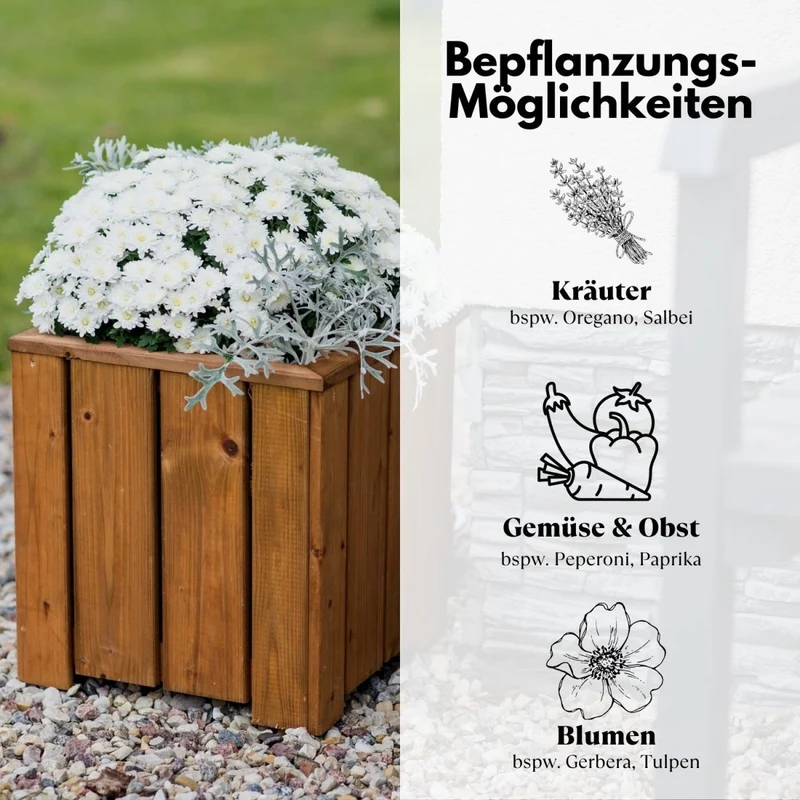 Coemo Blumenkasten Riga kleines Kräuterbeet Pflanzkübel