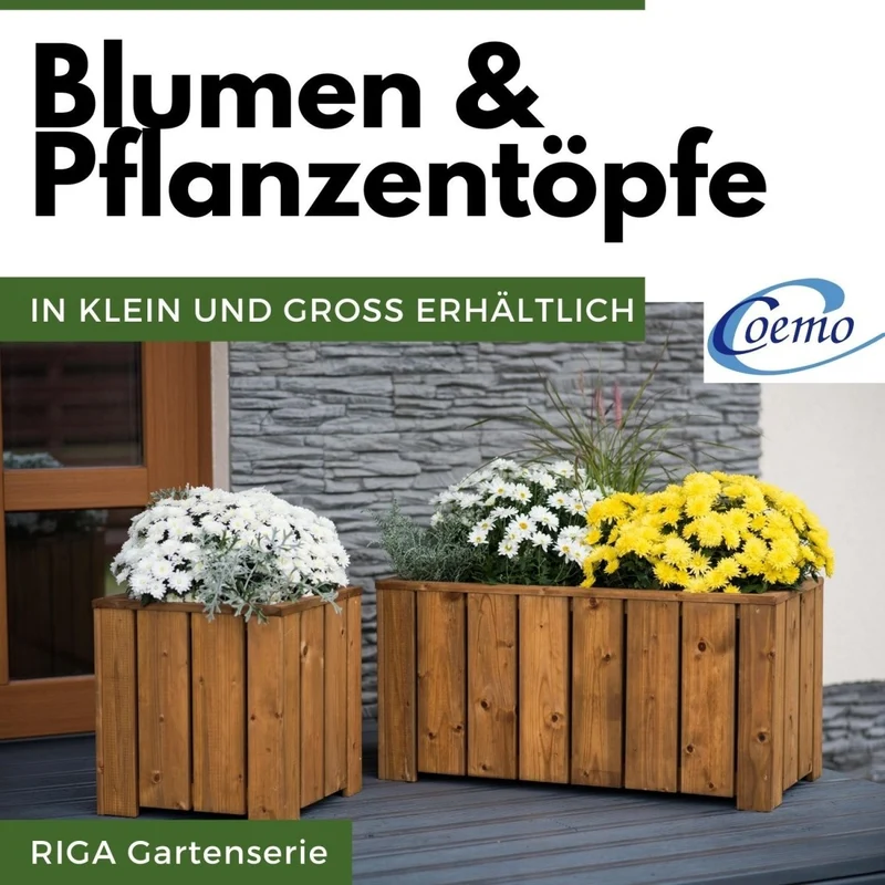 Coemo Blumenkasten Riga kleines Kräuterbeet Pflanzkübel
