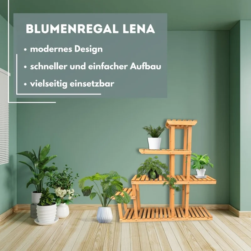 Coemo Blumenregal Lena Pflanzenständer mit 5 Ebenen Blumenständer Pflanzenregal