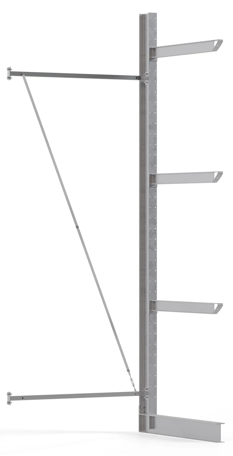 Kragarmregal Schwerlastregal Anbauregal Breite 1.500 mm einseitig feuerverzinkt