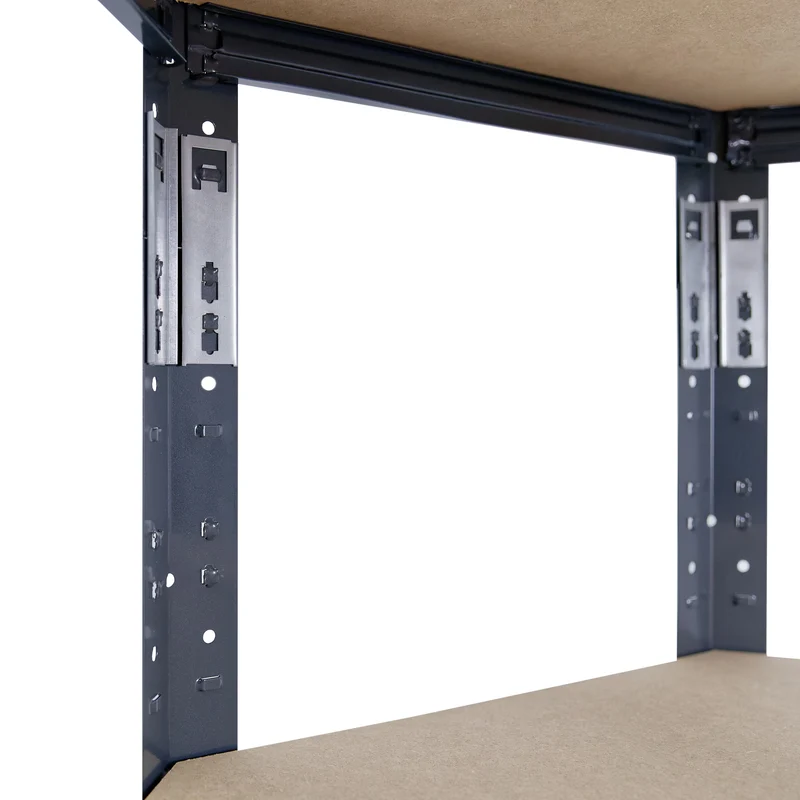 shelfplaza BLACK Eckregal 230x80x50 cm schwarz mit 6 Böden