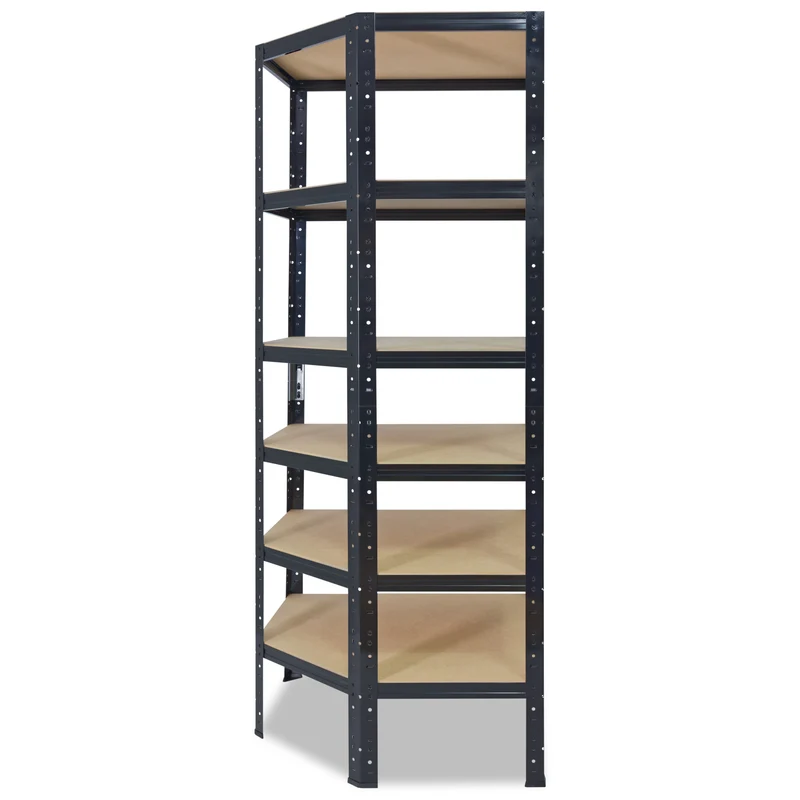 shelfplaza BLACK Eckregal 230x60x30 cm schwarz mit 6 Böden