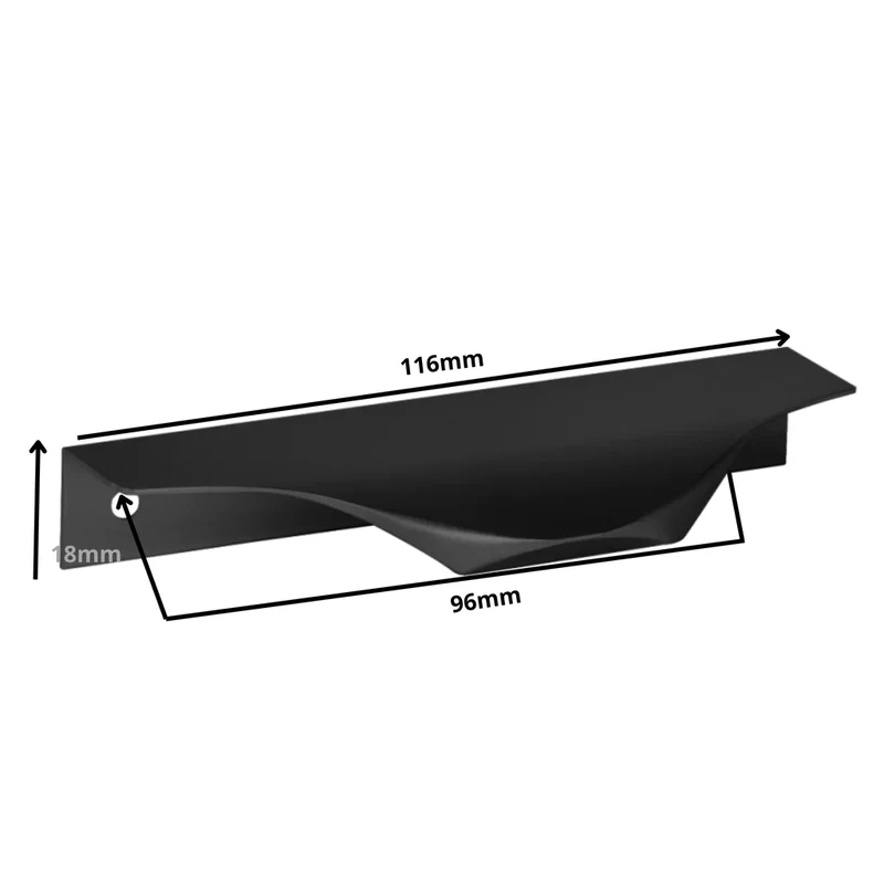 Edge Grip Rundprofil-Griff 96mm (116mm Gesamtlänge) - Schwarz Matt