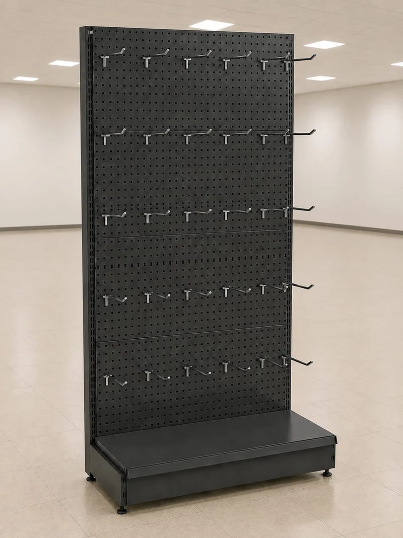 InhandKraft® Lochwandregal - 95 cm / 120 cm + 30 Einzelhaken - Anthrazit