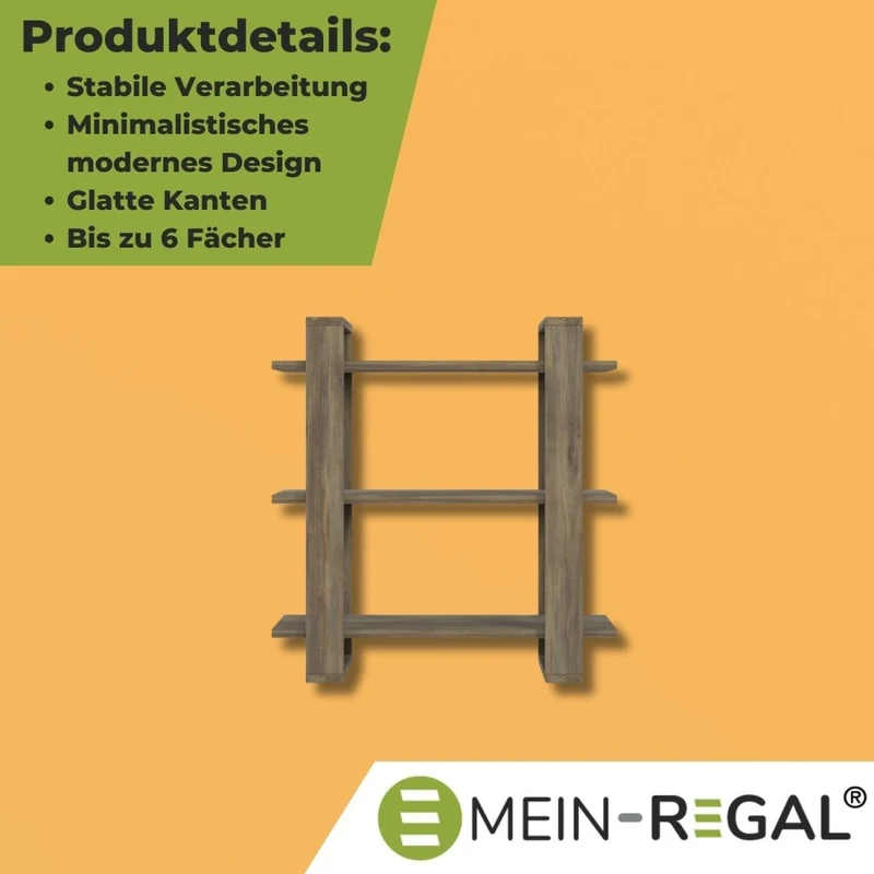 Mein-Regal Wandregal DUOMO aus Holz MDF, bis zu 3 Fächer