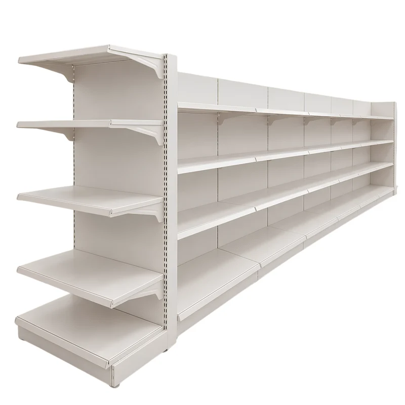 InhandKraft® Gondelregal-Set mit 8 Modulen für Kiosk & Laden - Cremeweiß