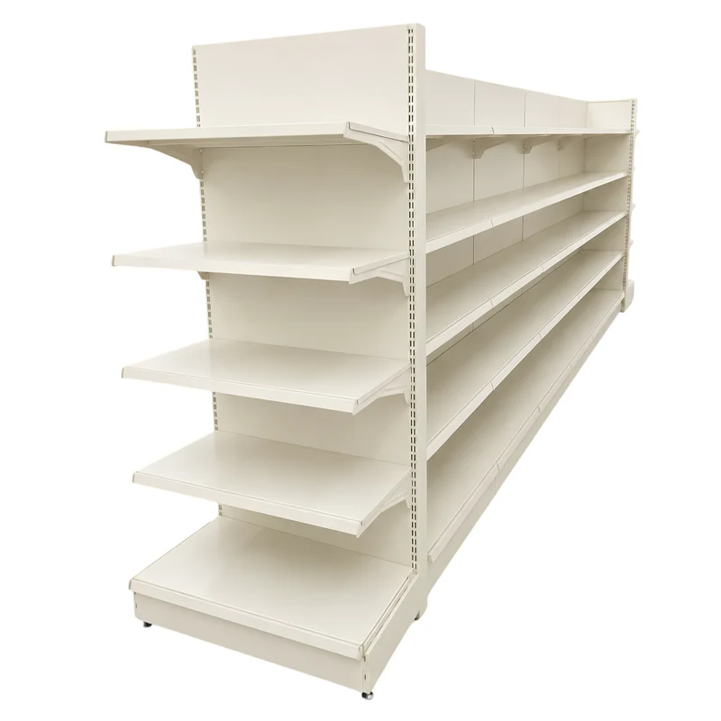 InhandKraft® Gondelregal-Set mit 6 Modulen für Kiosk & Laden - Cremeweiß