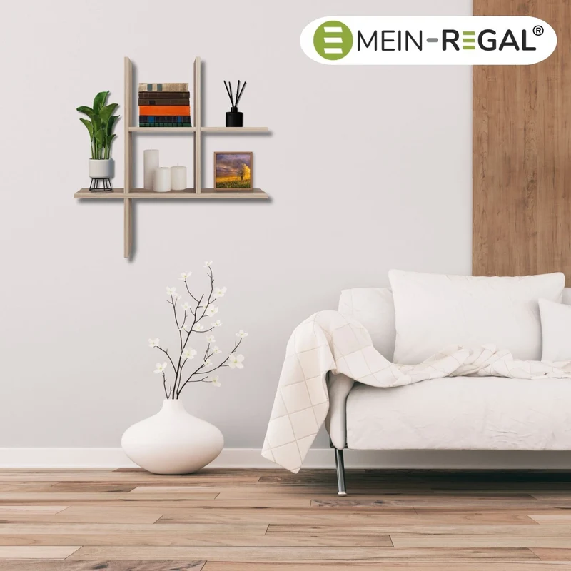 Mein-Regal Wandregal VALLE aus Holz MDF, bis zu 5 Fächer