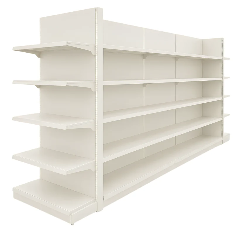 InhandKraft® Gondelregal-Set mit 5 Modulen für Kiosk & Laden - Cremeweiß