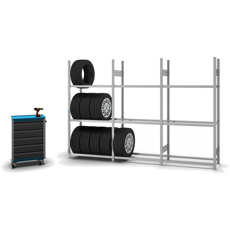 Reifenregal & Räderregal Anbauregal | Verzinkt – 150 kg Fachlast