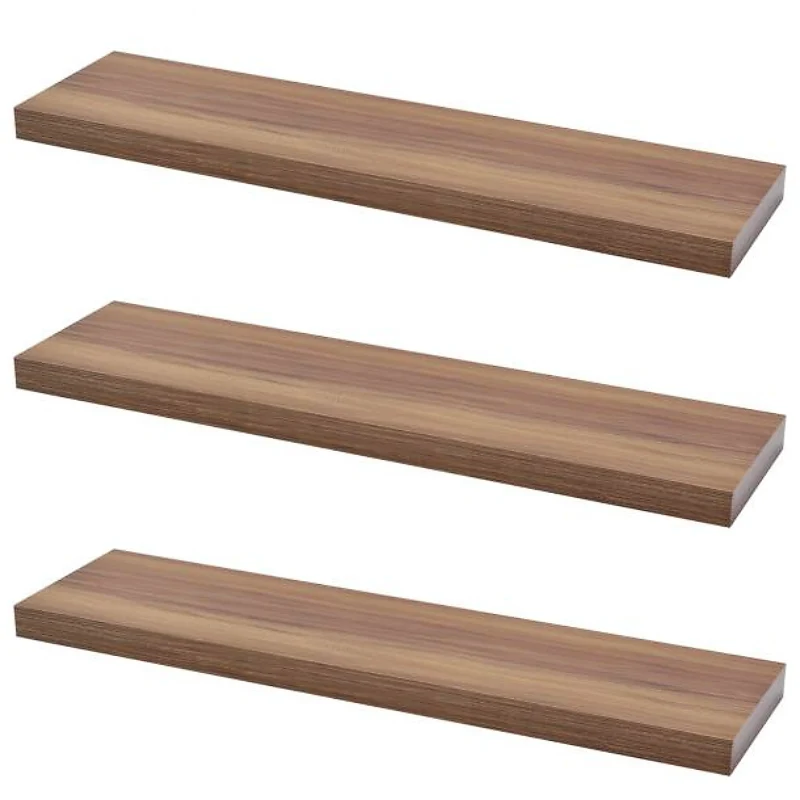 Verdecktes Bücherregal - 3er Pack- Walnussbaum - 90cm
