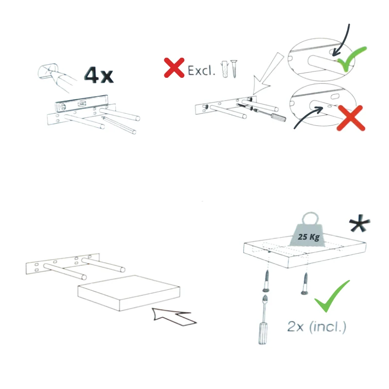 Verdecktes Bücherregal - 3er Pack - Weiß Matt - 80cm
