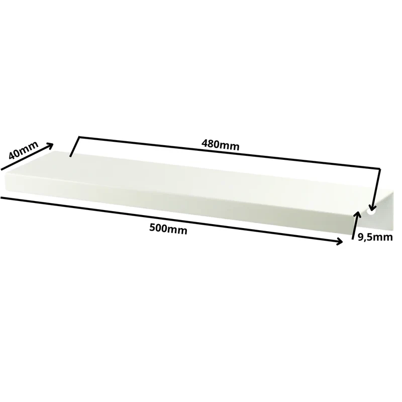 Edge Grip Rundprofil-Griff 480mm (500mm Gesamtlänge) - Weiß