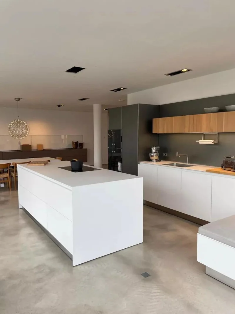 Küche b3 Monoblock 50 Nussbaum Weiß
