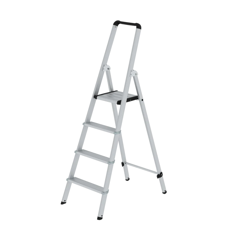 Stufen-Stehleiter einseitig begehbar Aluminium eloxiert