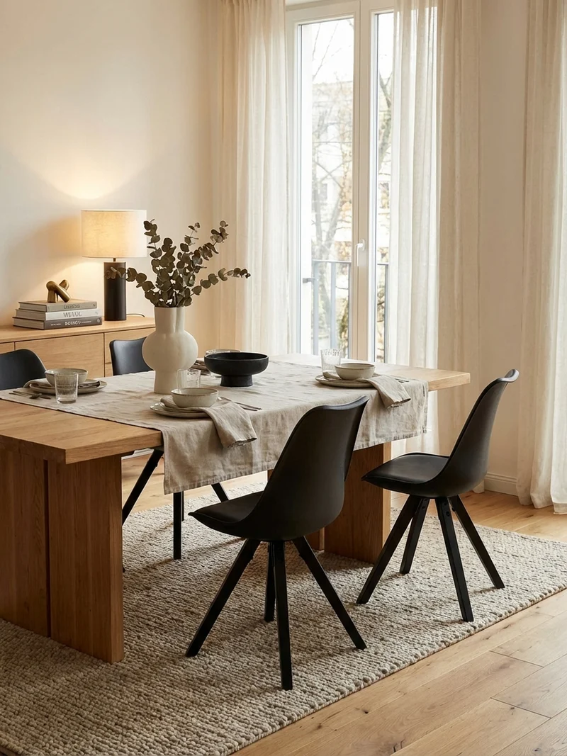 Esszimmerstuhl Stoffbezug mit Holzgestell Modern gepolstert