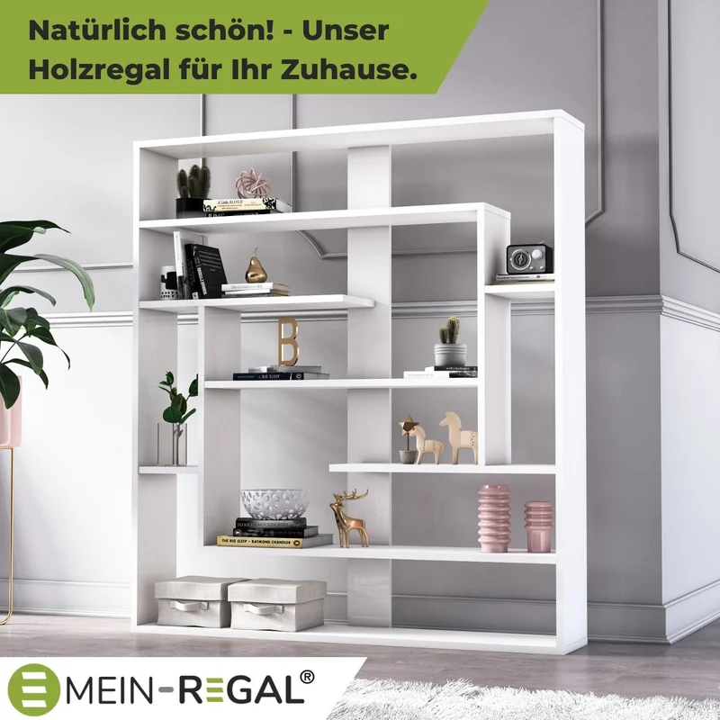 Mein-Regal Wandregal SEBASTIAN aus Holz MDF, bis zu 9 Fächer