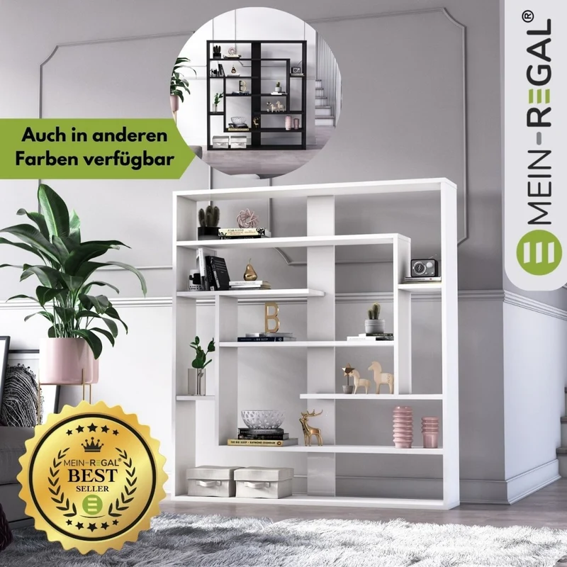 Mein-Regal Wandregal SEBASTIAN aus Holz MDF, bis zu 9 Fächer