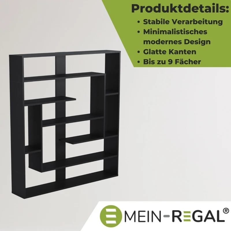 Mein-Regal Wandregal SEBASTIAN aus Holz MDF, bis zu 9 Fächer