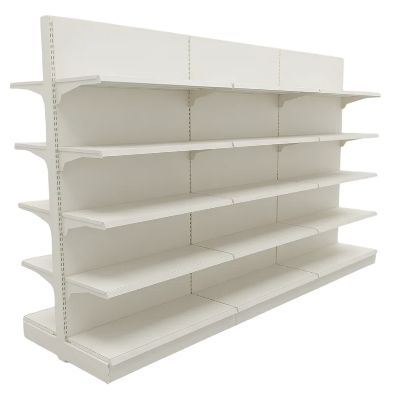 InhandKraft® Gondelregal für Kiosk & Laden - Modul 120 cm - Cremeweiß