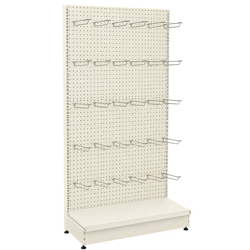 InhandKraft® Lochwandregal - 95 cm / 120 cm + 30 Doppelhaken - Cremeweiß