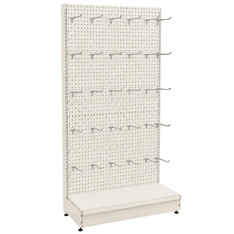 InhandKraft® Lochwandregal - 95 cm / 120 cm + 30 Einzelhaken - Cremeweiß