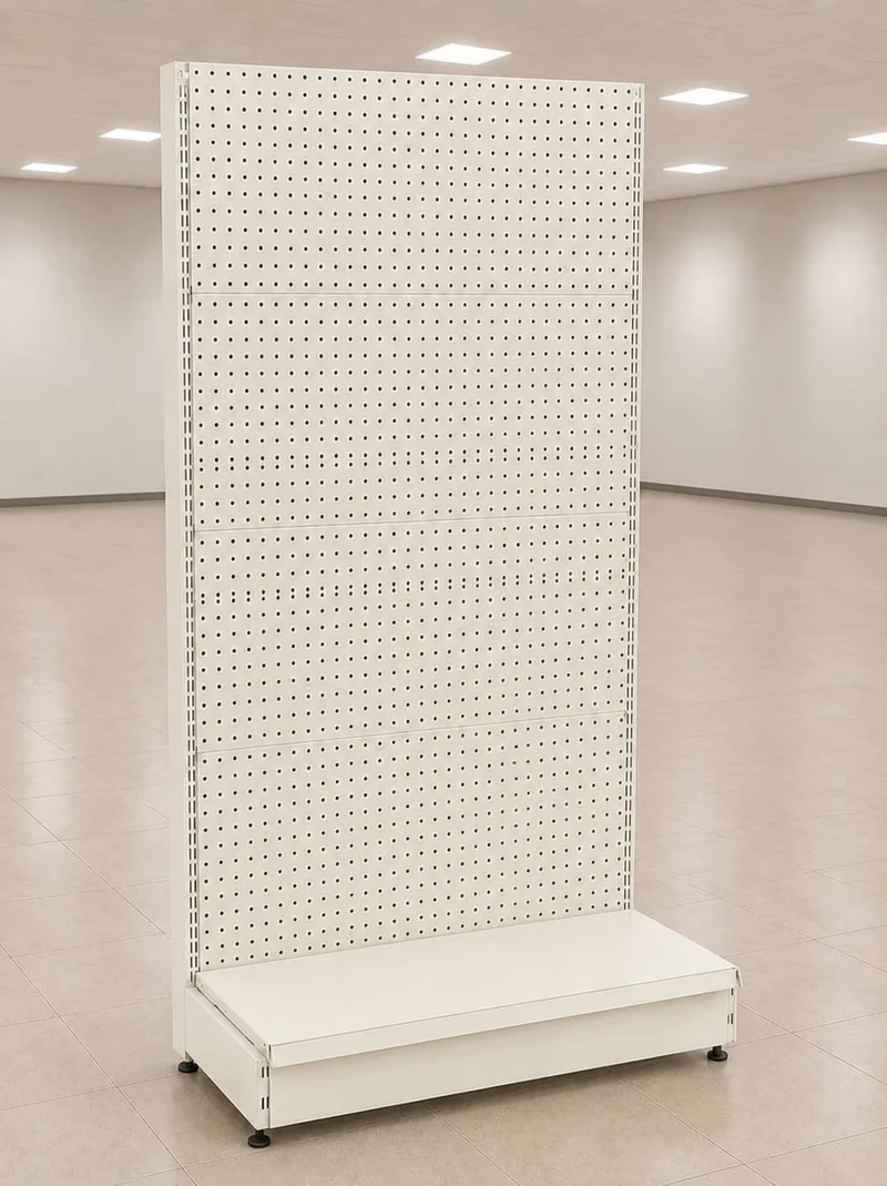 InhandKraft® Lochwandregal für Kiosk & Laden - Modul 120 cm - Cremeweiß