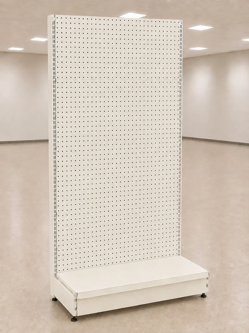 InhandKraft® Lochwandregal für Kiosk & Laden - Modul 95 cm - Cremeweiß
