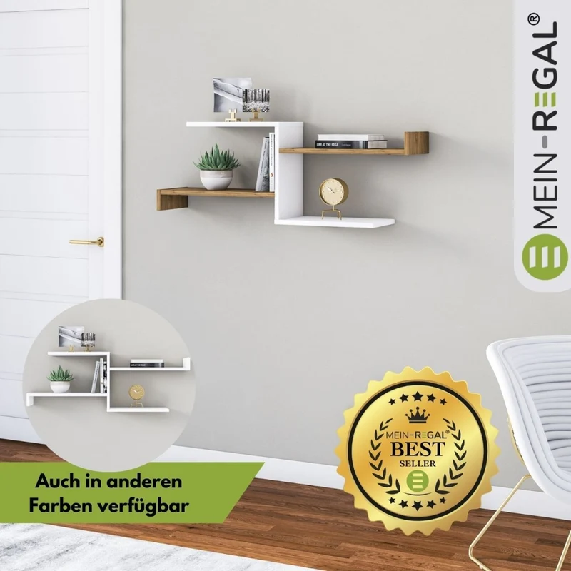 Mein-Regal Wandregal DEROSSO aus Holz MDF, bis zu 4 Fächer