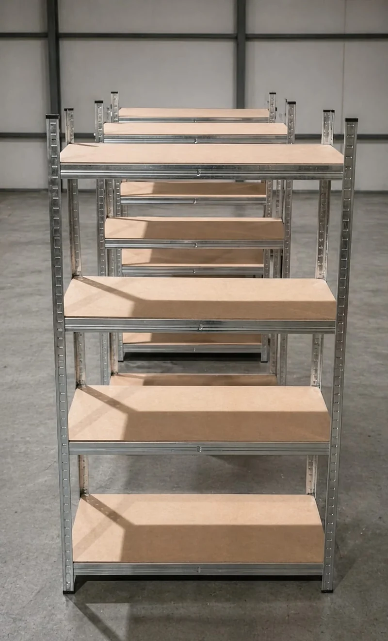 InhandKraft® Schwerlastregal mit MDF–Einlagen - 160x90x50 - 400 kg Gesamtlast